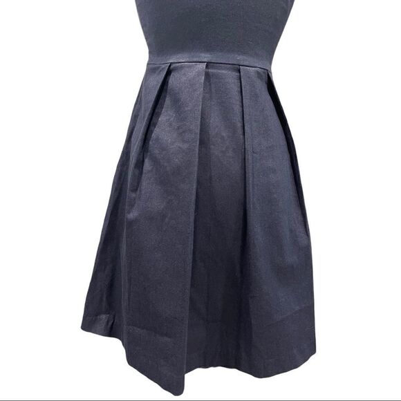 eva Franco Strapless Denim Colored Pleated Skirt Dress Sz 8 - Picture 8 of 11